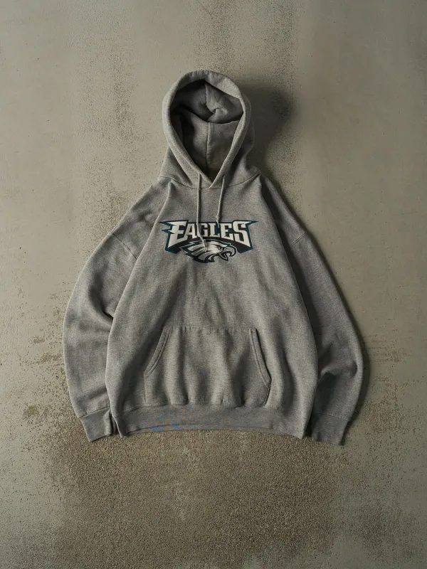 Vintage Y2K Grey Philadelphia Eagles Hoodie (L/XL) made by Rebalance Vintage