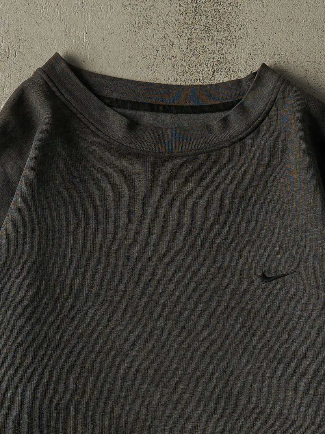 Vintage Y2K Charcoal Grey Nike Swoosh Crewneck (L/XL) sold by Rebalance Vintage product image thumbnail 2