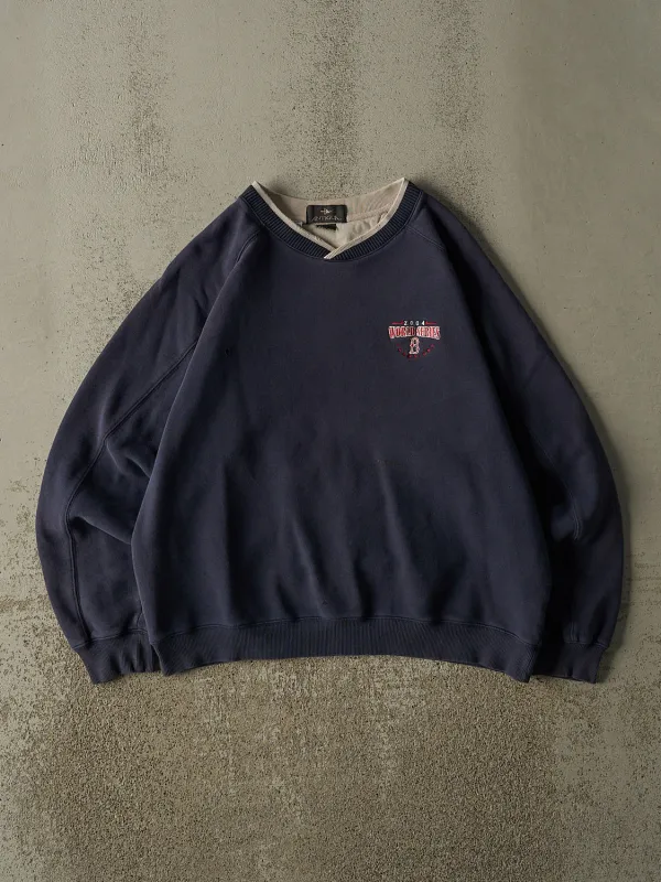 Vintage 04' Sun Faded Navy Boston Red Sox World Series Champions Crewneck (M/L) made by Rebalance Vintage