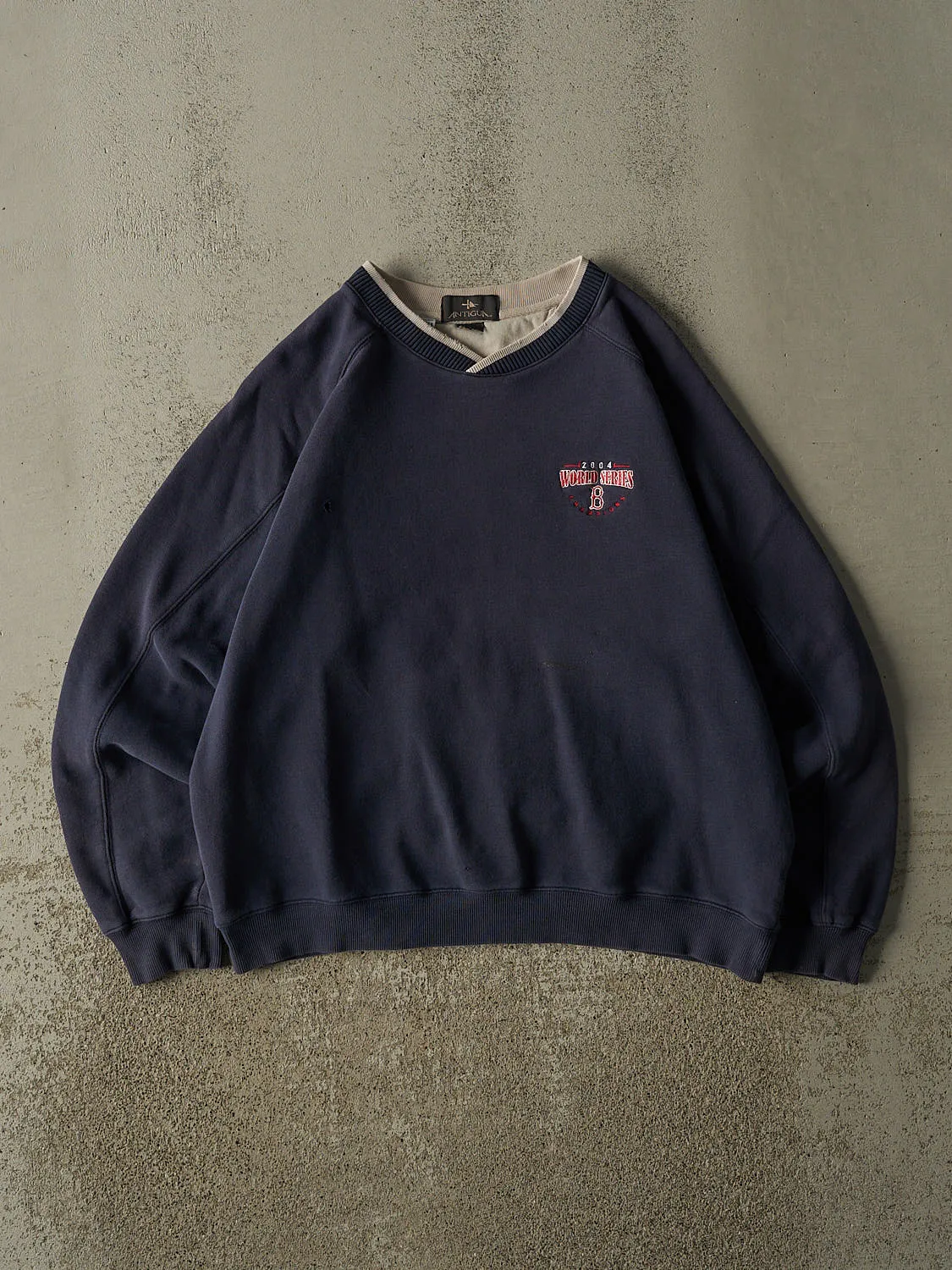 Vintage 04' Sun Faded Navy Boston Red Sox World Series Champions Crewneck (M/L) sold by Rebalance Vintage