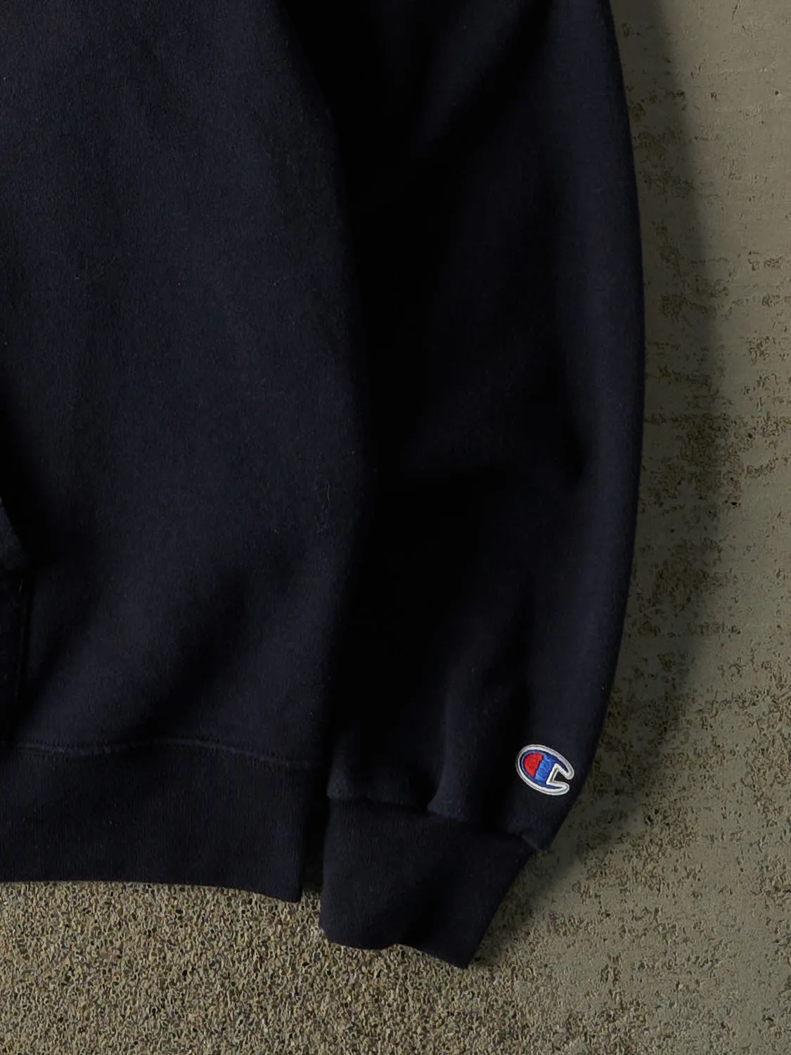 Vintage 90s Navy Blue Endicott Embroidered Hoodie (M) sold by Rebalance Vintage product image thumbnail 4