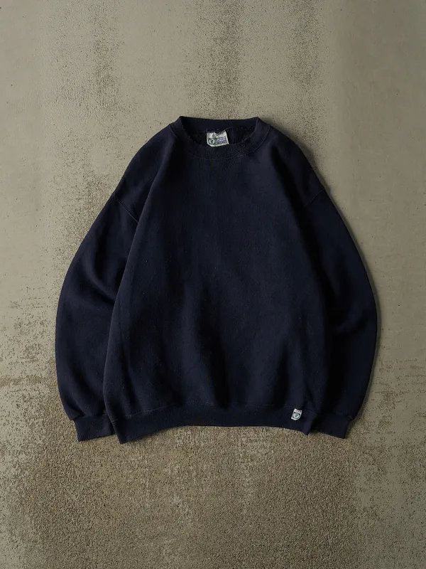 Vintage 90s Navy Blue Discus Athletic Blank Crewneck (S/M) made by Rebalance Vintage