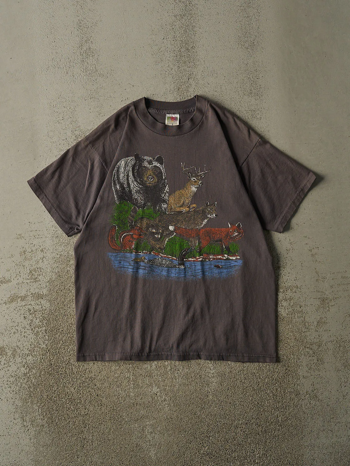 Vintage 90s Charcoal Grey Nature Tee (M/L) sold by Rebalance Vintage