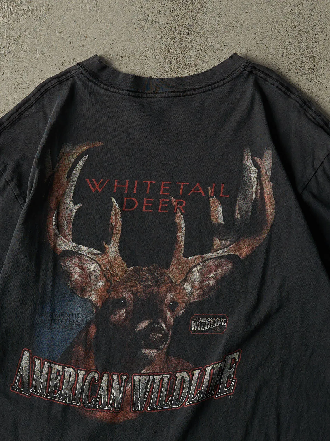 Vintage 90s Faded Black American Wildlife Pocket Tee (L/XL) sold by Rebalance Vintage product image thumbnail 4