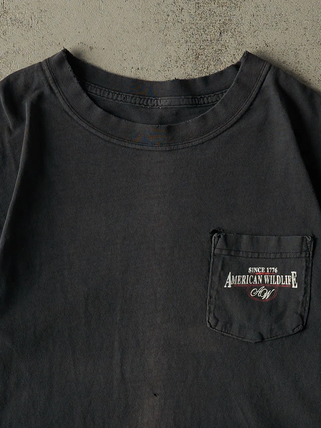 Vintage 90s Faded Black American Wildlife Pocket Tee (L/XL) sold by Rebalance Vintage product image thumbnail 3