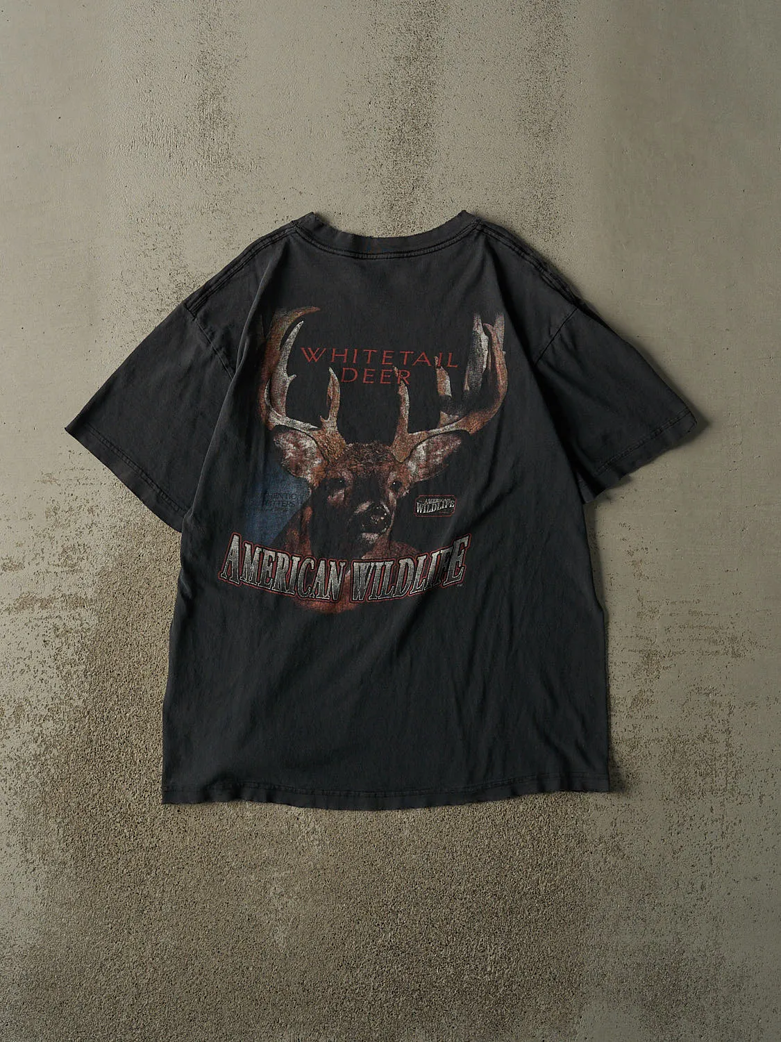 Vintage 90s Faded Black American Wildlife Pocket Tee (L/XL) sold by Rebalance Vintage product image thumbnail 2