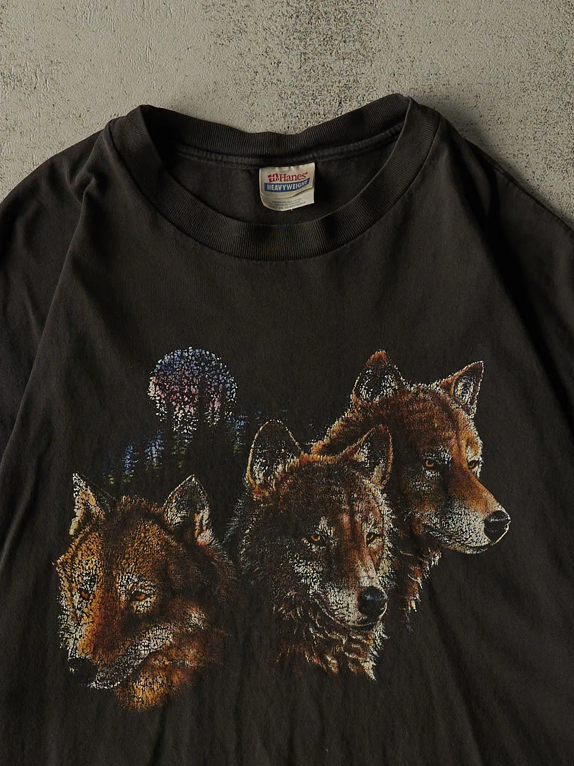 Vintage 90s Faded Black Wolf Tee (XL/XXL) sold by Rebalance Vintage product image thumbnail 2