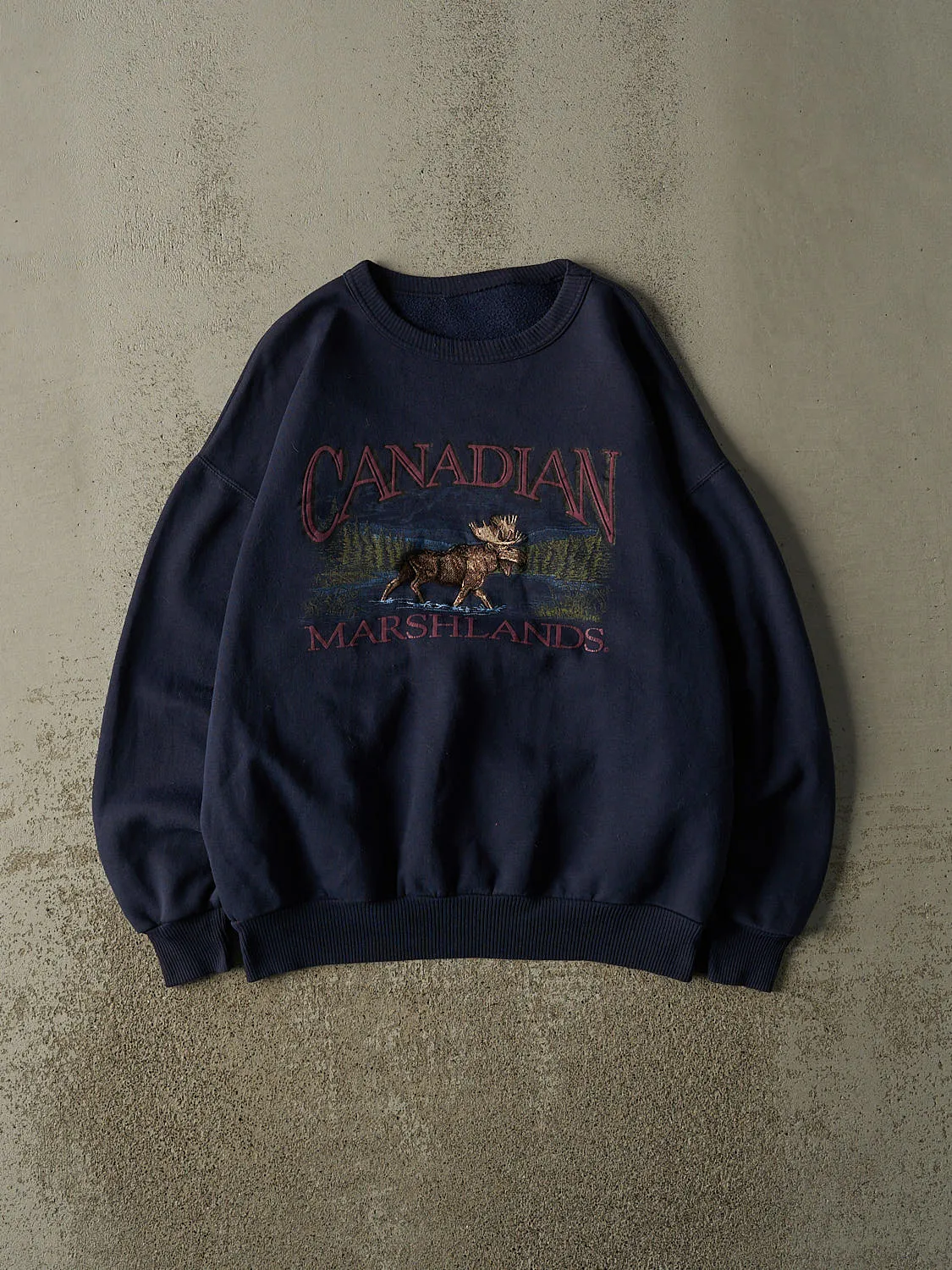 Vintage 90s Navy Blue Canadian Marshlands Crewneck (L/XL) sold by Rebalance Vintage