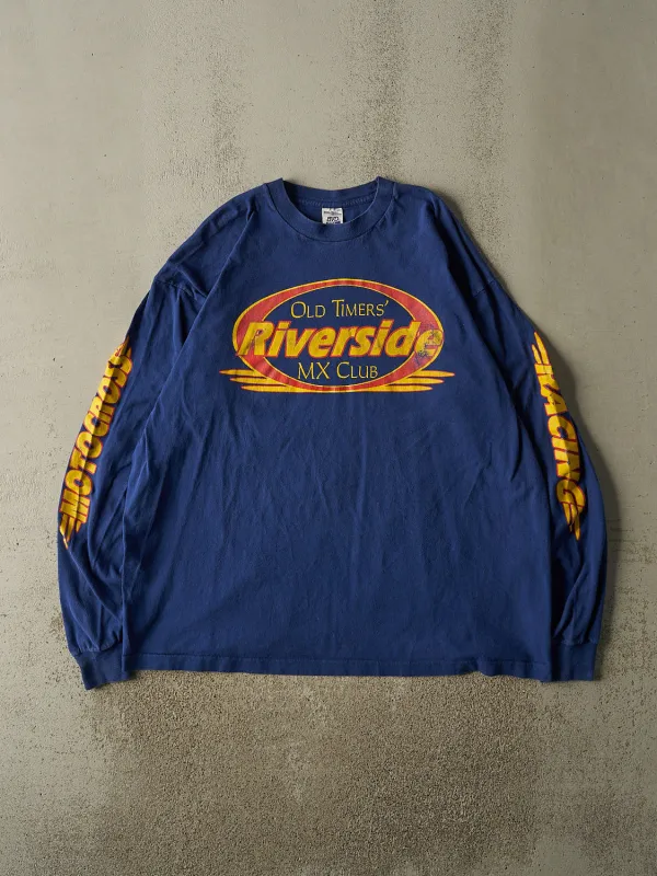 Vintage 90s Blue Riverside Motocross Long Sleeve (XXL) made by Rebalance Vintage