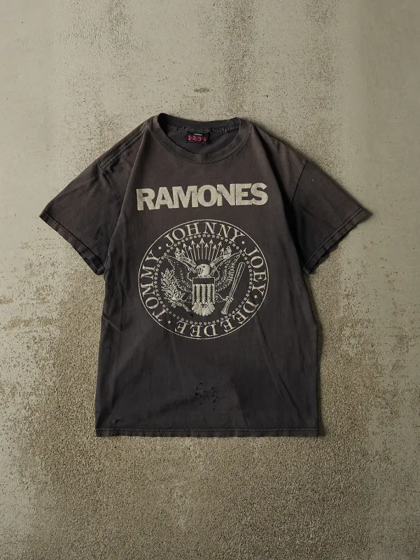 Vintage Y2K Faded Black Ramones Band Tee (S/M) made by Rebalance Vintage