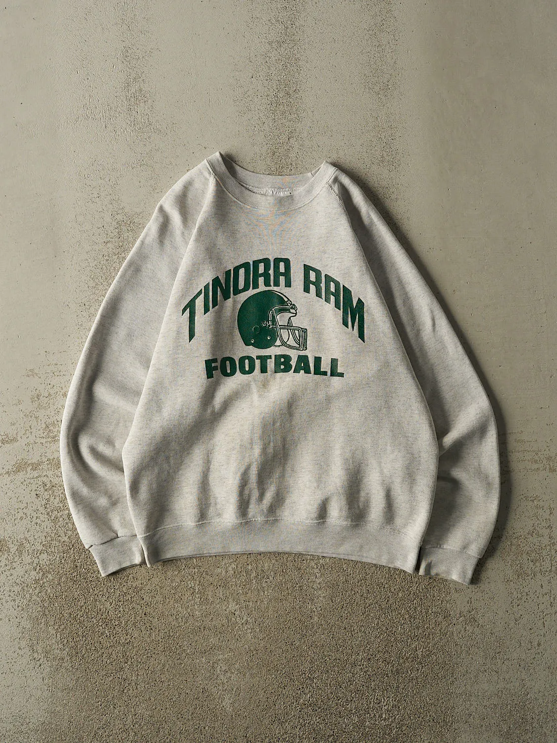Vintage 80s Heather Grey Tinora Ram Football Crewneck (M/L) sold by Rebalance Vintage