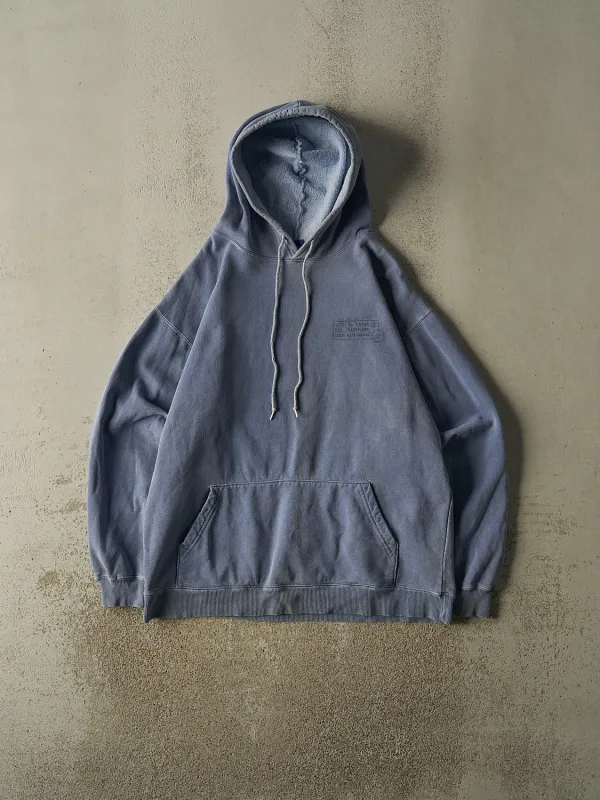 Vintage 90s Washed Blue Bum Equipment Hoodie (XL) made by Rebalance Vintage