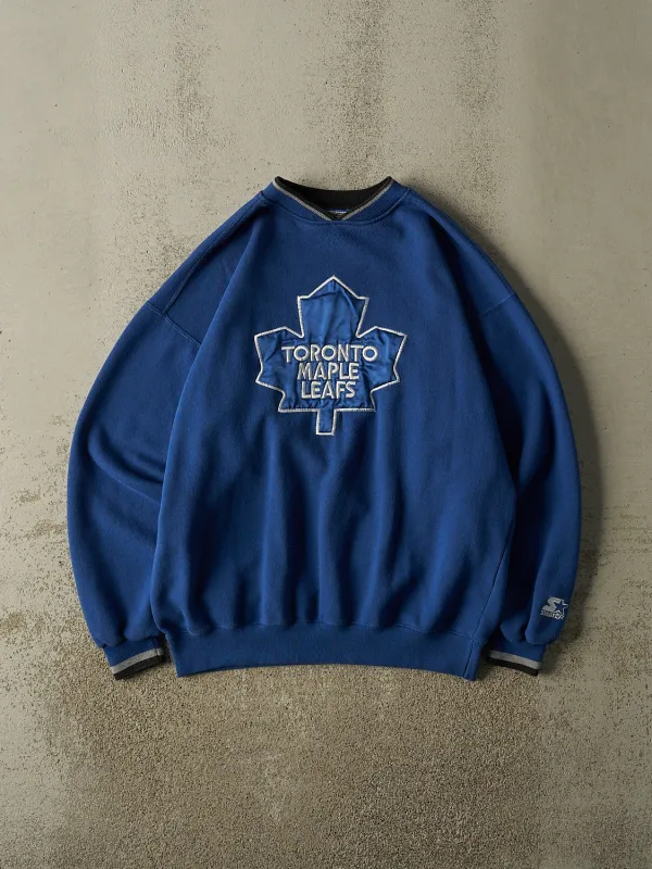 Vintage 90s RARE Blue Toronto Maple Leafs Starter Crewneck (XL) made by Rebalance Vintage