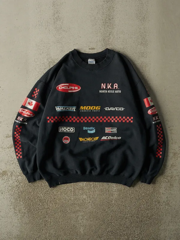 Vintage Y2K Faded Black Delphi Auto Parts Crewneck (L/XL) made by Rebalance Vintage