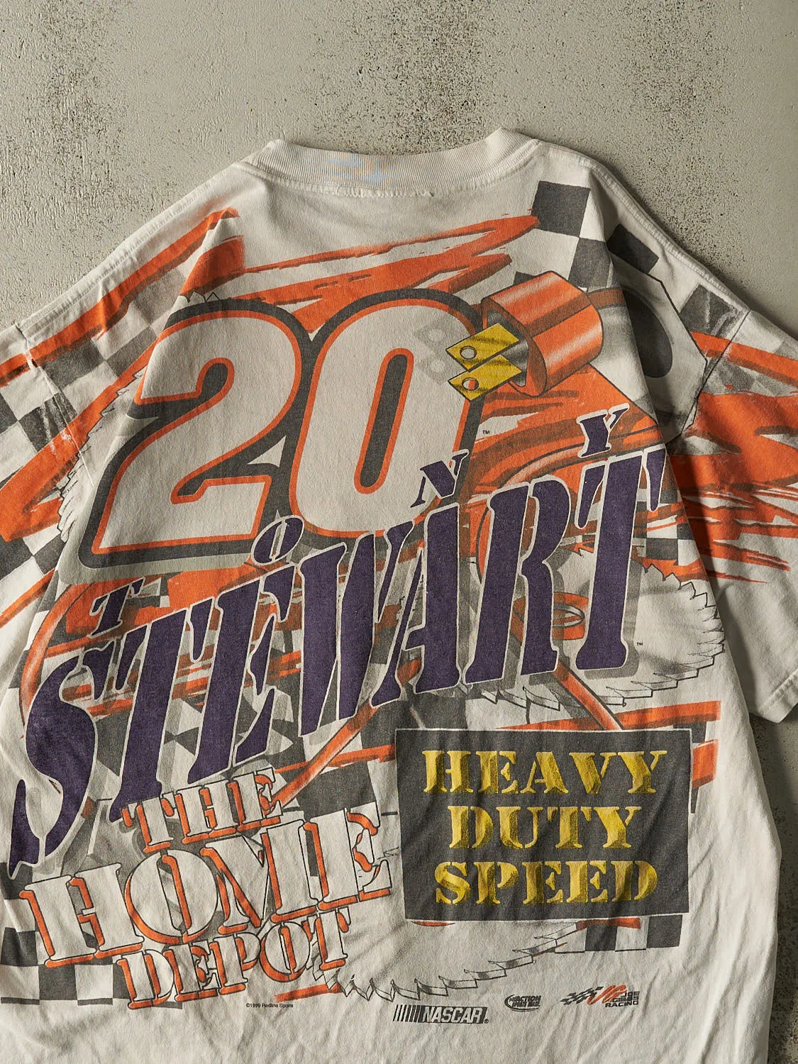 Vintage 99' Beige Tony Stewart AOP Nascar Racing Tee (L/XL) sold by Rebalance Vintage product image thumbnail 4