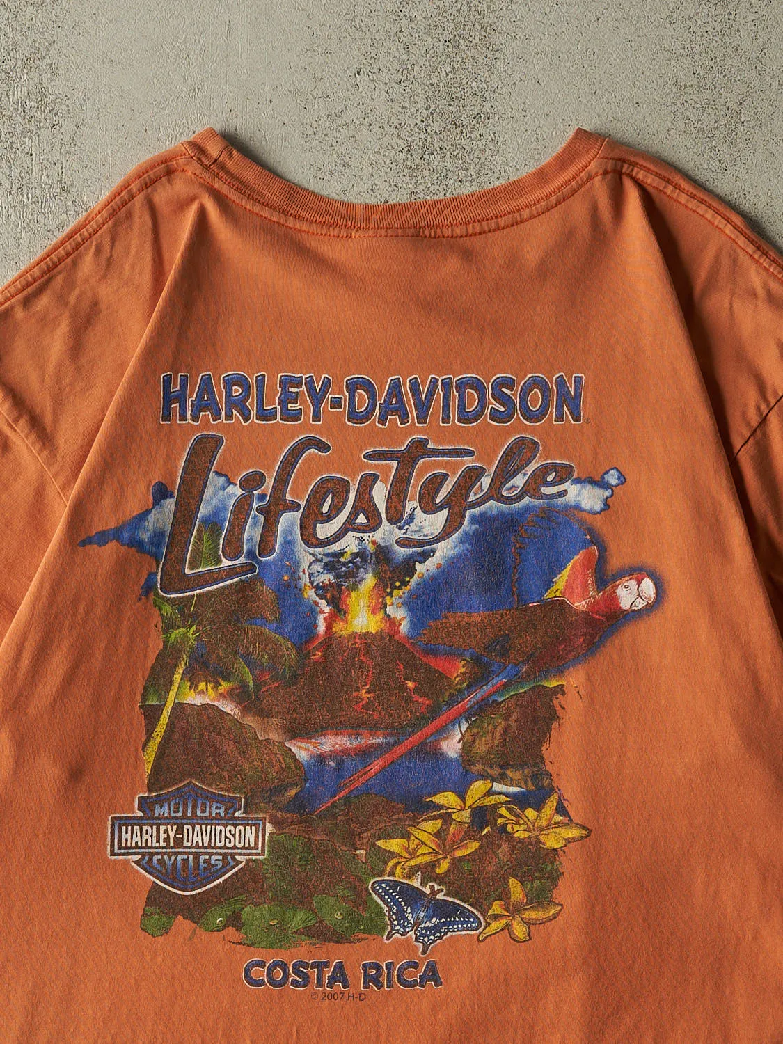 Vintage 07' Orange Harley Davidson Costa Rica Tee (XXL) sold by Rebalance Vintage product image thumbnail 4