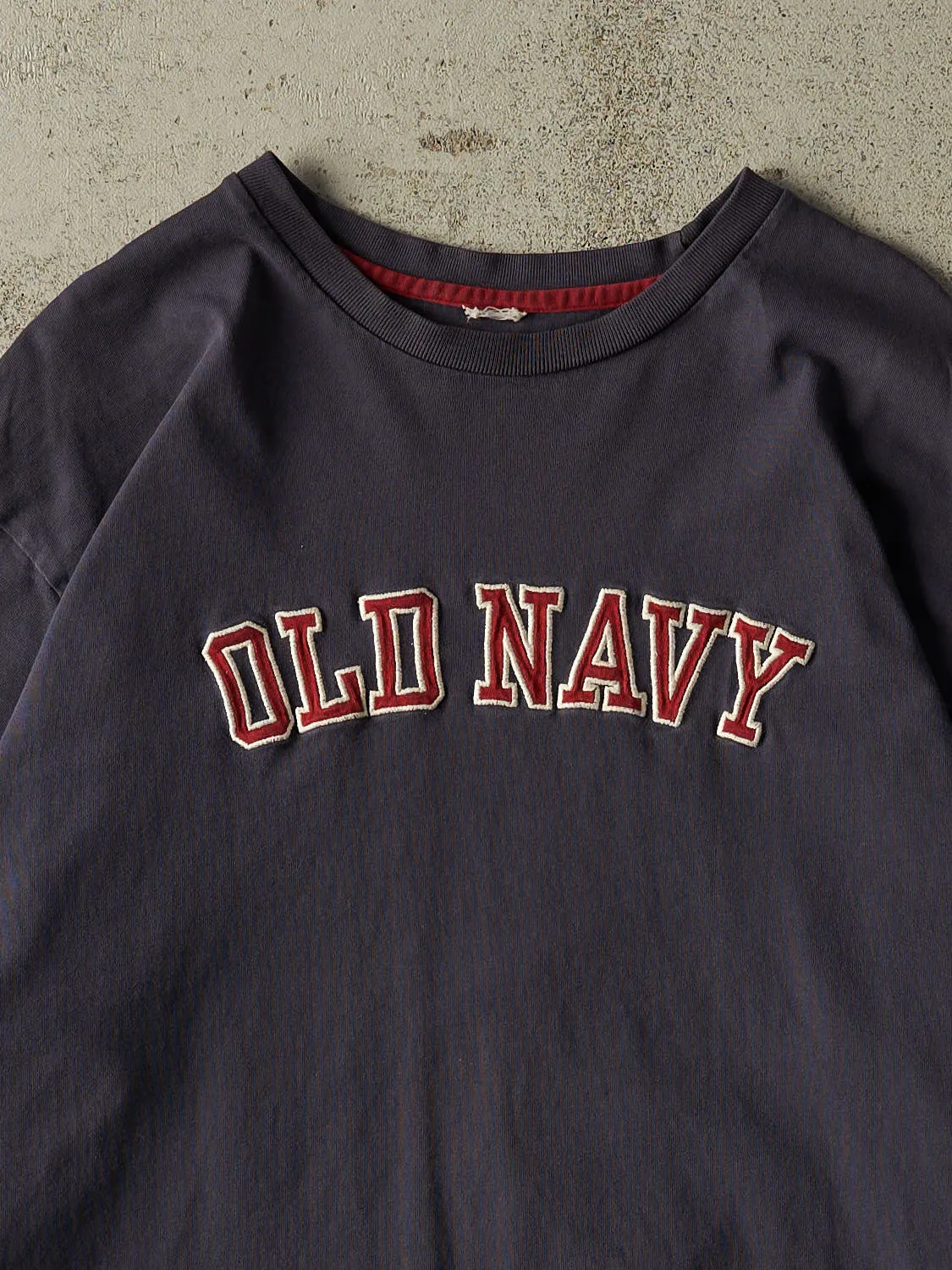 Vintage 90s Navy Blue Old Navy Embroidered Long Sleeve (XL) sold by Rebalance Vintage product image thumbnail 2