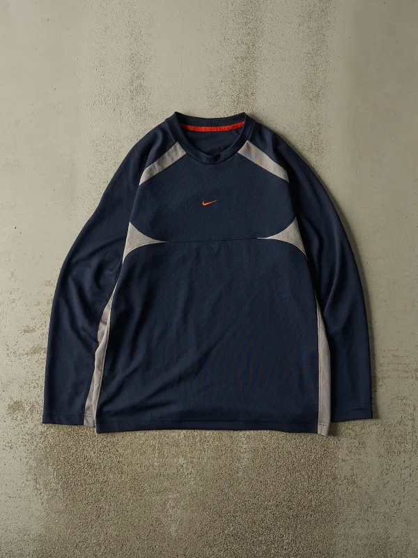 Vintage Y2K Navy Blue Nike Long Sleeve (L/XL) made by Rebalance Vintage