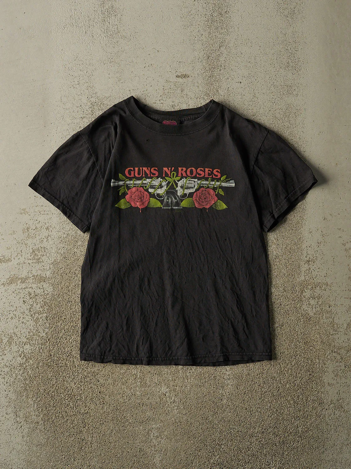 Vintage Y2K Faded Black Guns N' Roses Band Tee (XS/S) sold by Rebalance Vintage