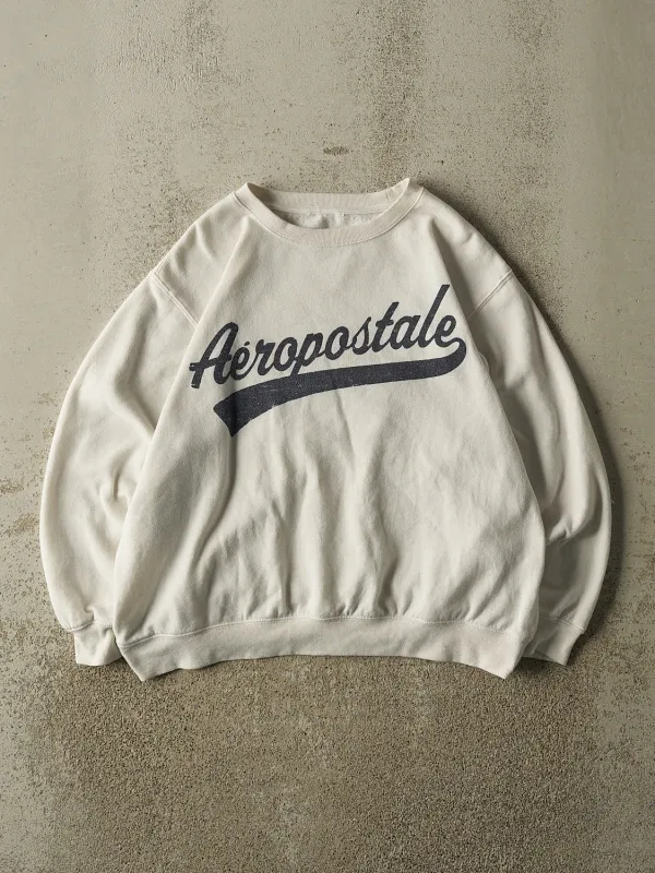 Vintage Y2K Beige Aeropostale Crewneck (M) made by Rebalance Vintage