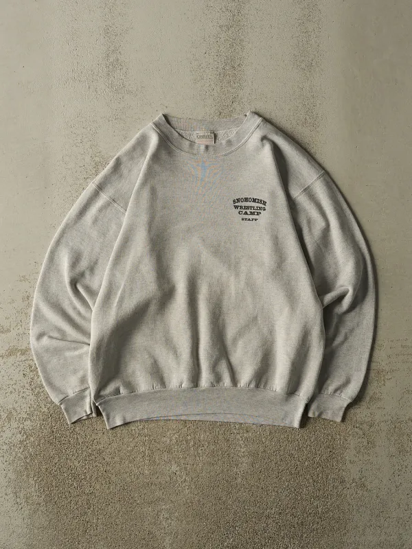 Vintage 90s Grey Snohomish Wrestling Camp Crewneck (M/L) made by Rebalance Vintage