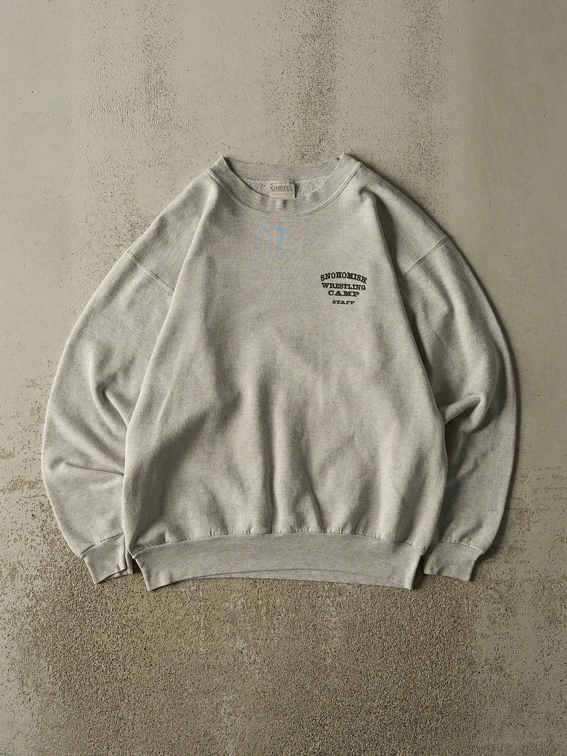 Vintage 90s Grey Snohomish Wrestling Camp Crewneck (M/L) sold by Rebalance Vintage