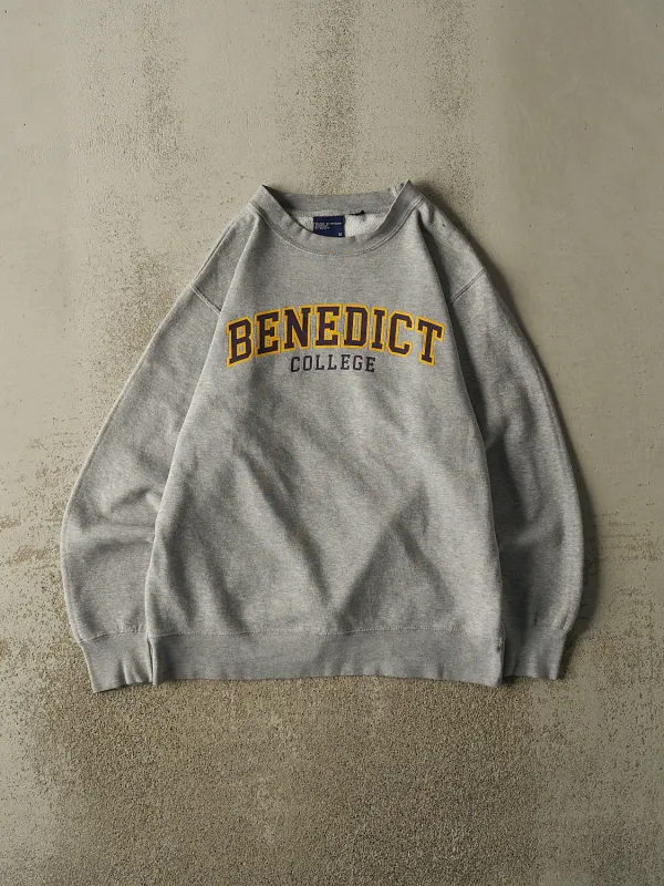 Vintage 90s Grey Benedict College Crewneck (M) made by Rebalance Vintage