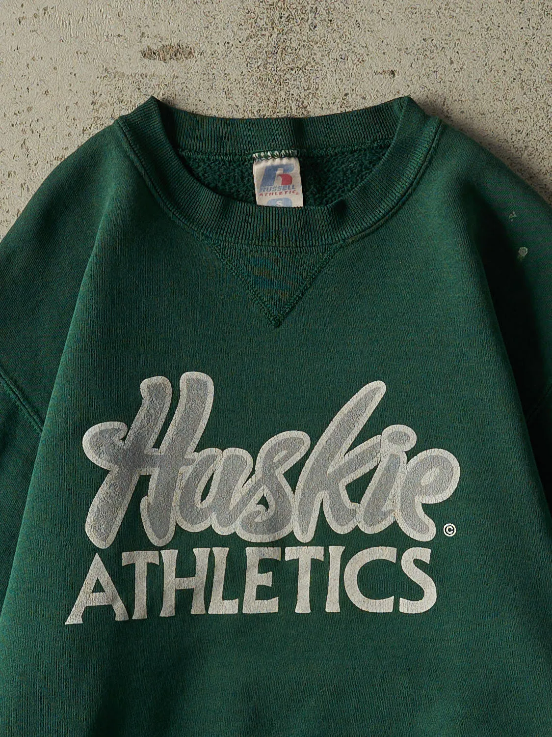 Vintage Y2K Green Russell Athletic Huskie Athletics Crewneck (XS) sold by Rebalance Vintage product image thumbnail 2