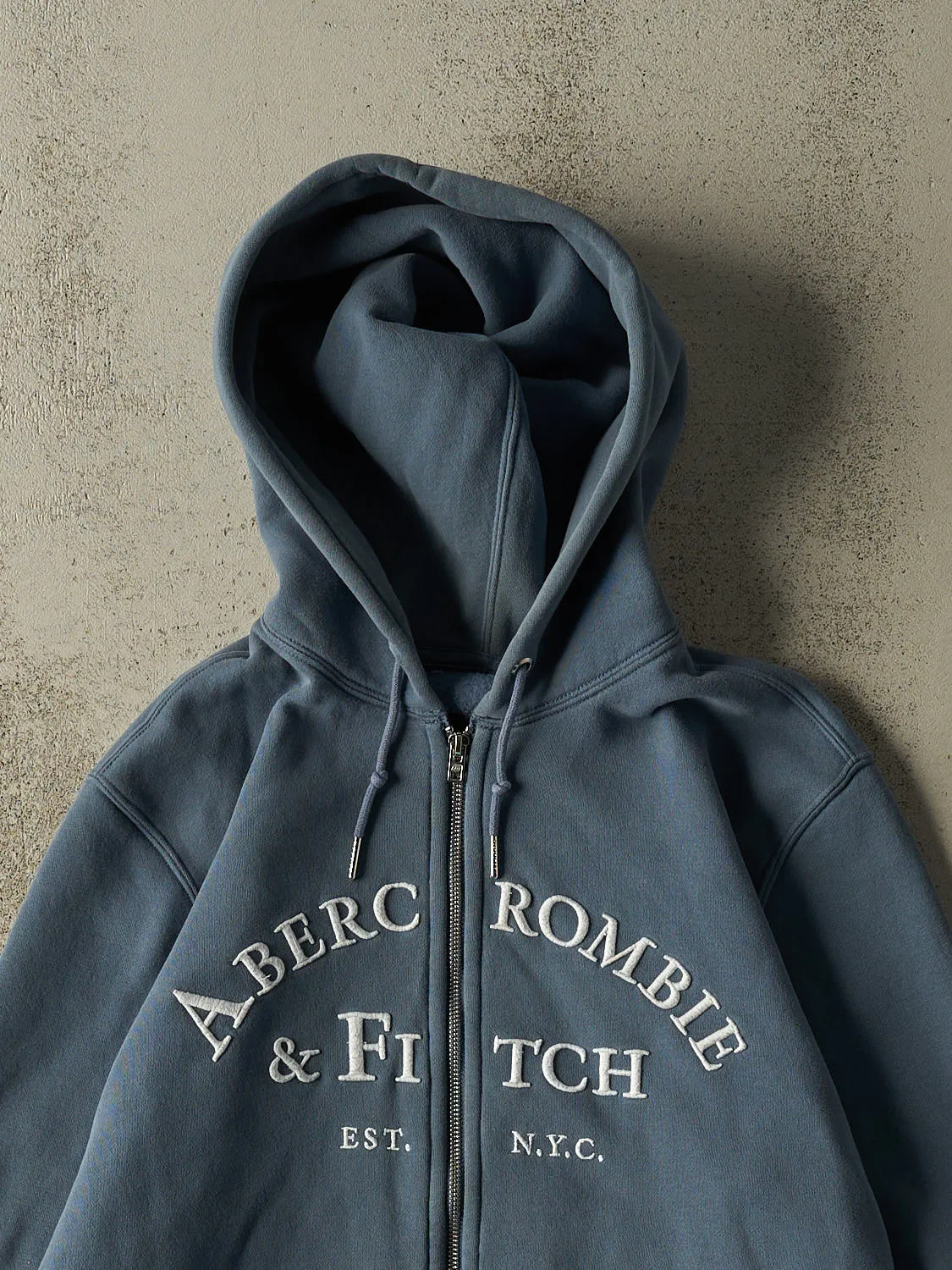 Vintage Y2K Blue Abercrombie & Fitch Zip Up Hoodie (S/M) sold by Rebalance Vintage product image thumbnail 2