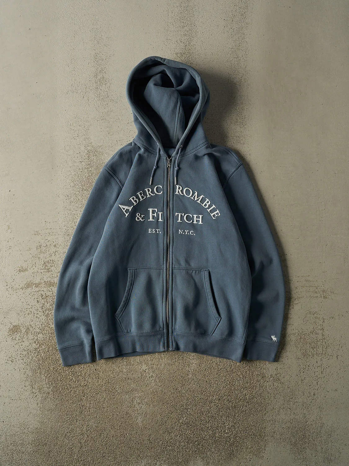 Vintage Y2K Blue Abercrombie & Fitch Zip Up Hoodie (S/M) sold by Rebalance Vintage