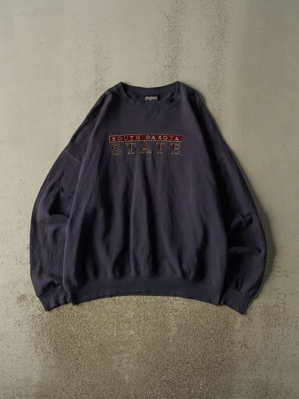 Vintage 90s Faded Navy South Dakota State University Embroidered Crewneck (XXL/XXXL) made by Rebalance Vintage