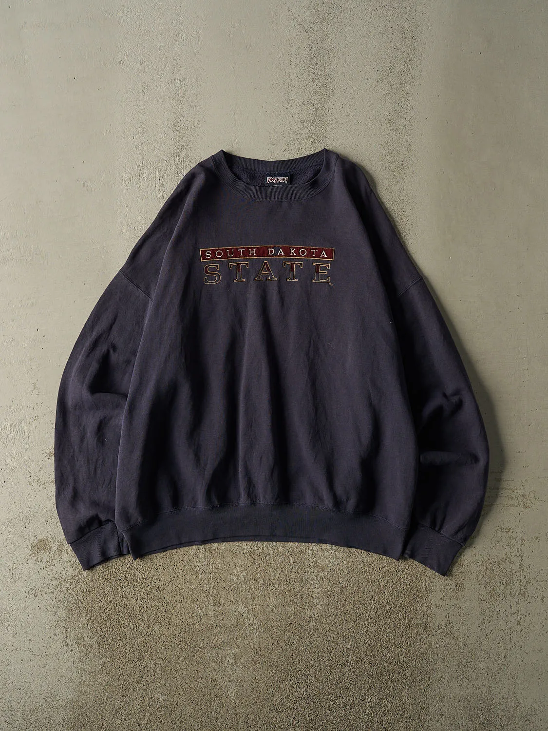 Vintage 90s Faded Navy South Dakota State University Embroidered Crewneck (XXL/XXXL) sold by Rebalance Vintage