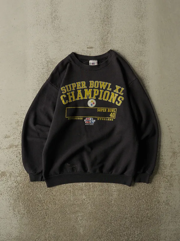 Vintage 06' Black Pittsburgh Steelers Superbowl XL Champions Crewneck (S) made by Rebalance Vintage