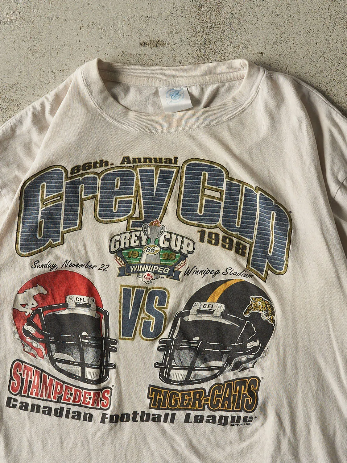 Vintage 98' Beige Winnipeg Grey Cup Tee (M) sold by Rebalance Vintage product image thumbnail 2