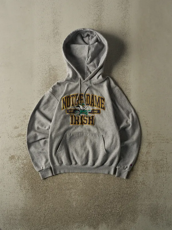 Vintage Y2K Grey University Of Notre Dame Fighting Irish Hoodie (XS) made by Rebalance Vintage