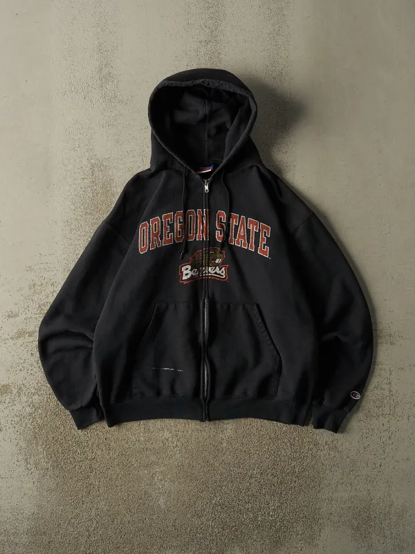 Vintage Y2K Black Oregon State University Beavers Zip Up Hoodie (M/L) made by Rebalance Vintage