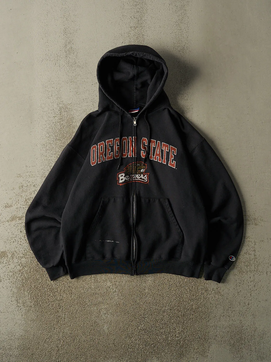 Vintage Y2K Black Oregon State University Beavers Zip Up Hoodie (M/L) sold by Rebalance Vintage