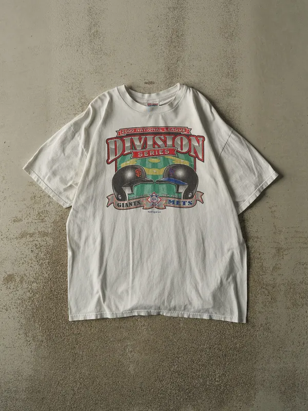 Vintage 00' White San Francisco Giants vs New York Mets Tee (L/XL) made by Rebalance Vintage