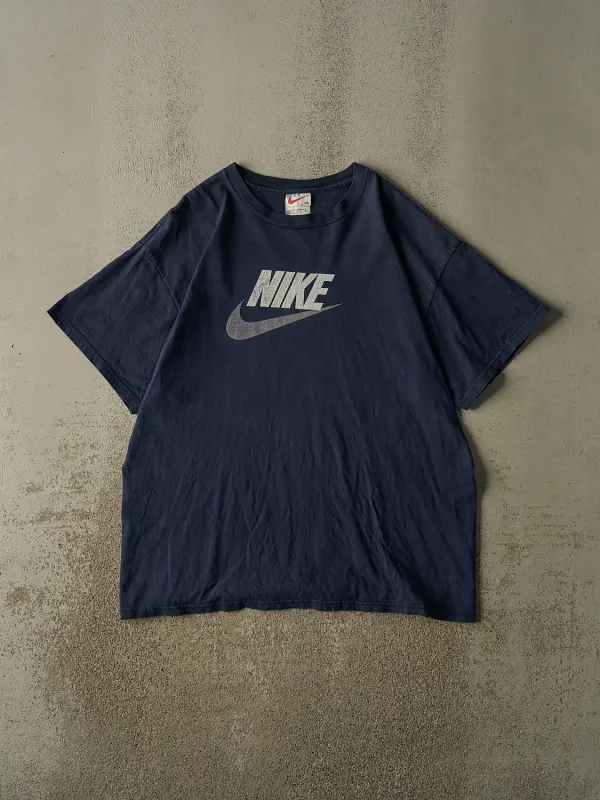 Vintage 90s Navy Blue Nike Logo Tee (XL/XXL) made by Rebalance Vintage