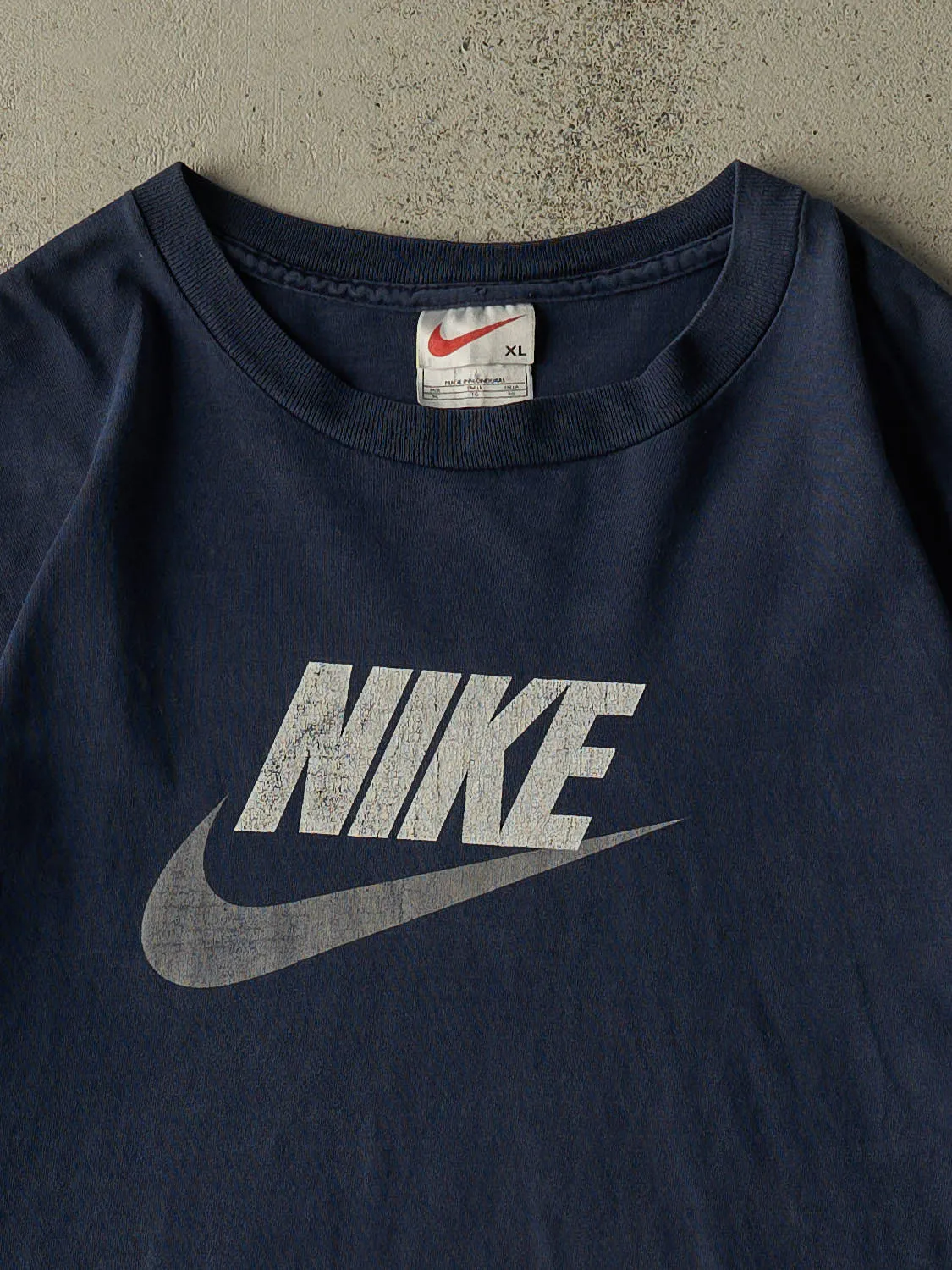 Vintage 90s Navy Blue Nike Logo Tee (XL/XXL) sold by Rebalance Vintage product image thumbnail 3