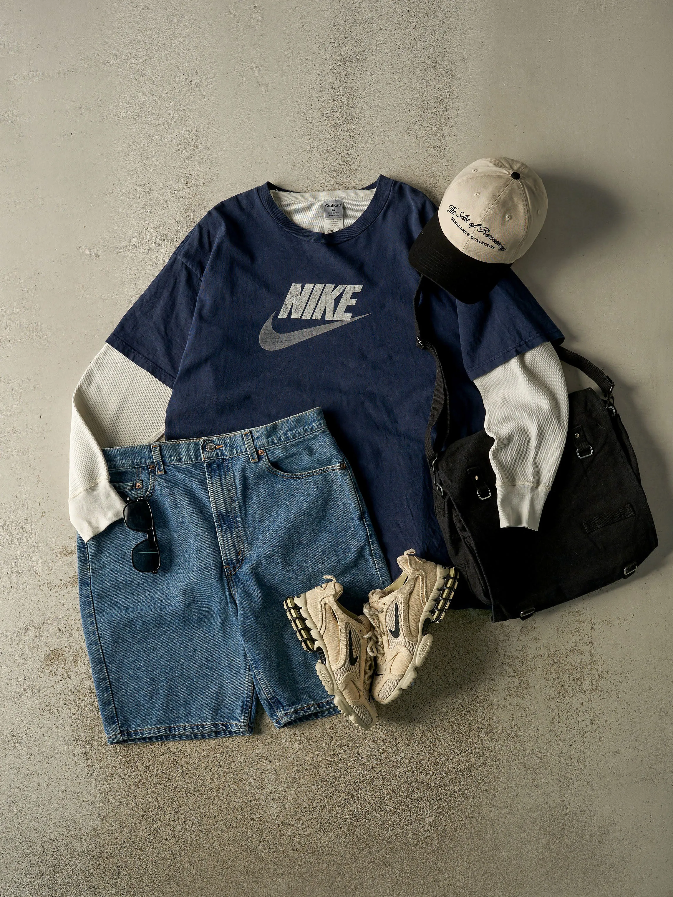 Vintage 90s Navy Blue Nike Logo Tee (XL/XXL) sold by Rebalance Vintage product image thumbnail 2