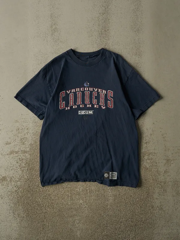 Vintage Y2K Navy Blue Vancouver Canucks Tee (M/L) made by Rebalance Vintage
