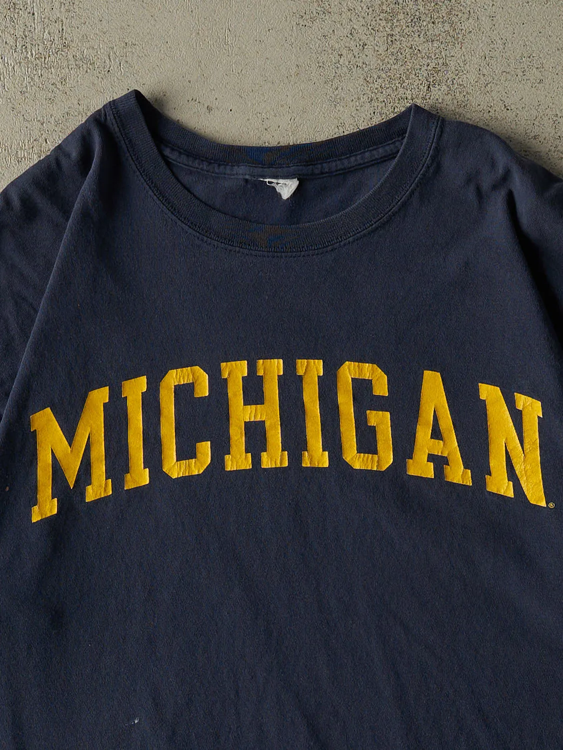 Vintage Y2K Navy Blue University of Michigan Tee (L) sold by Rebalance Vintage product image thumbnail 2