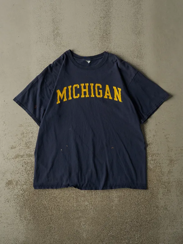 Vintage Y2K Navy Blue University of Michigan Tee (L) made by Rebalance Vintage