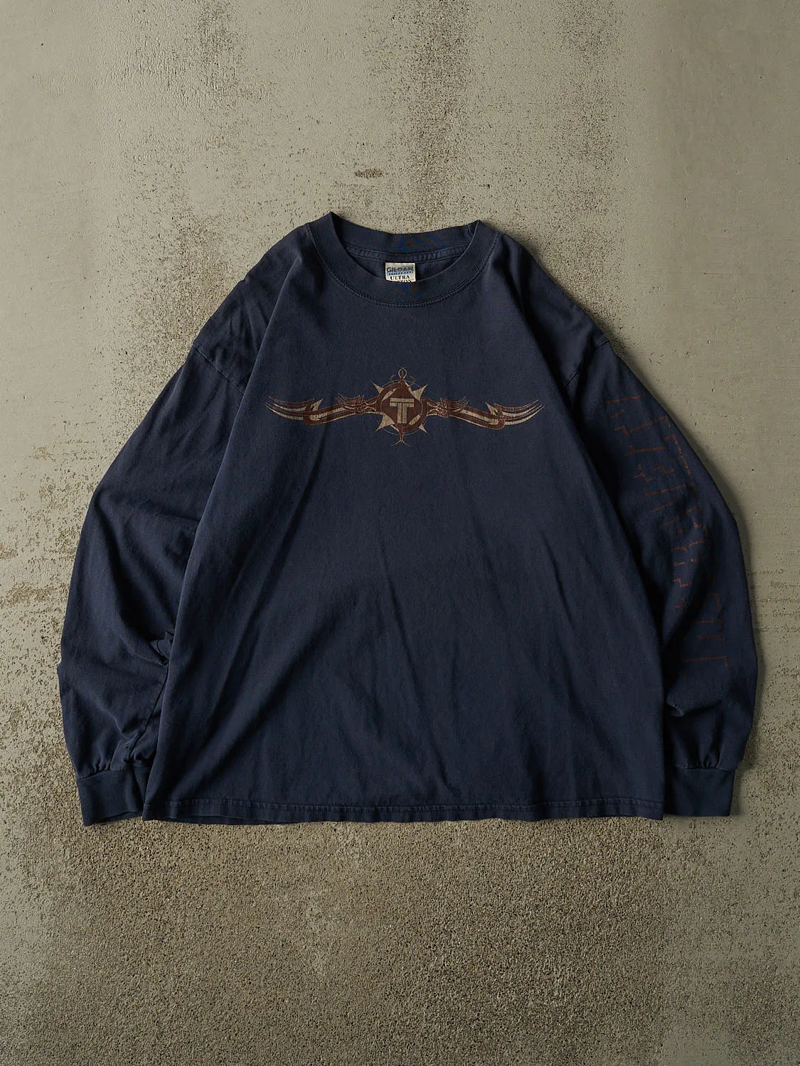 Vintage Y2K Navy Blue The Travezty Band Long Sleeve (L/XL) sold by Rebalance Vintage