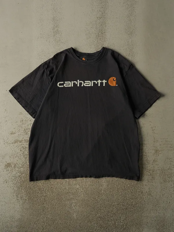 Vintage Y2K Faded Black Carhartt Logo Tee (XL/XXL) made by Rebalance Vintage