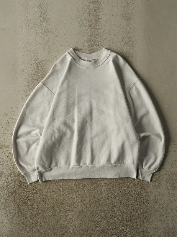 Vintage 90s White Blank Crewneck (S) made by Rebalance Vintage