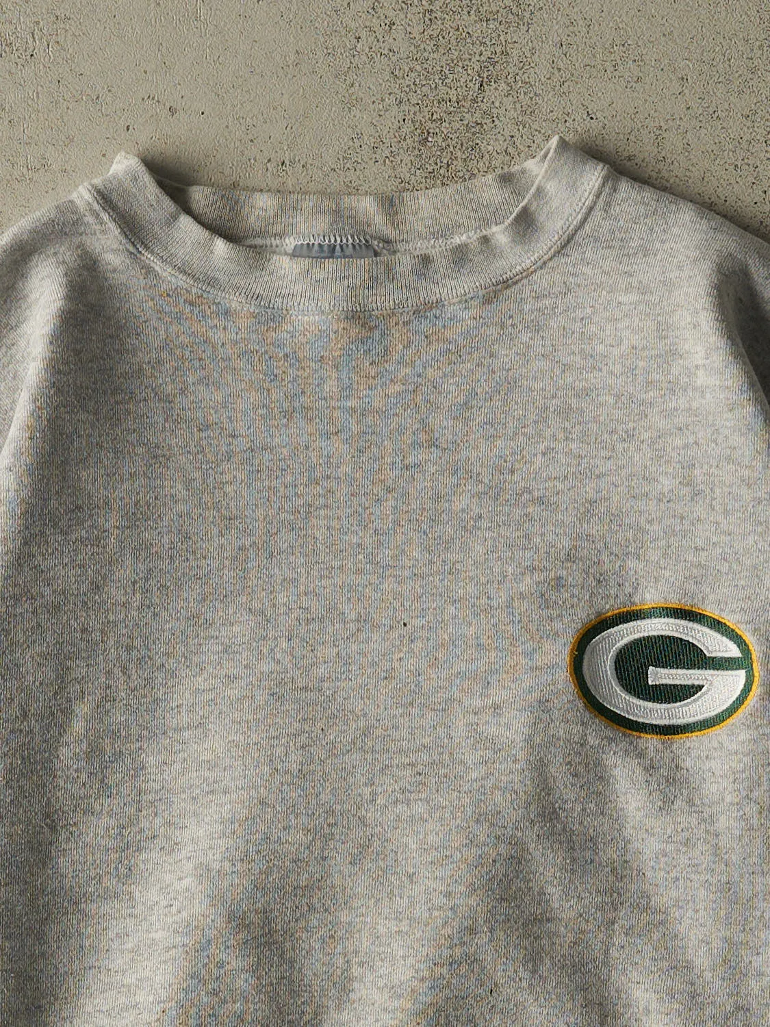 Vintage 90s Heather Grey Green Bay Packers Embroidered Crewneck (XXL/XXXL) sold by Rebalance Vintage product image thumbnail 2