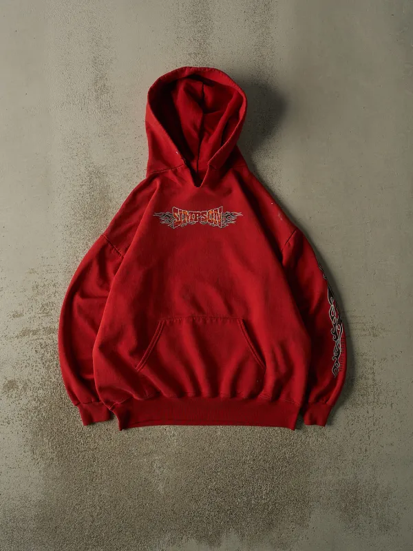 Vintage 90s Red Simpson College Hoodie (L) made by Rebalance Vintage