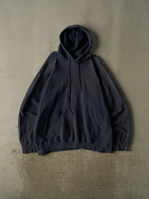 Vintage Y2K Navy Blue Blank Hoodie (XXL) made by Rebalance Vintage